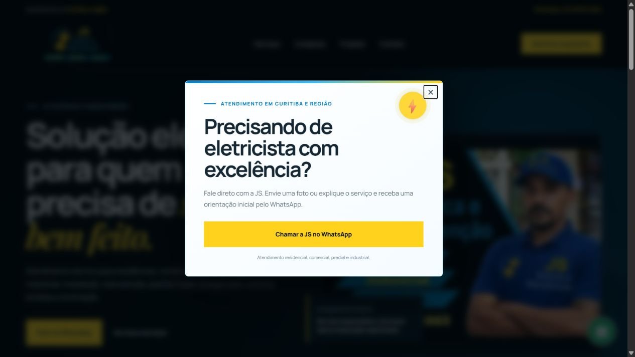 Página inicial do projeto JS Elétrica e Manutenção